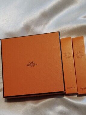 New Empty HERMES Gift Box, Ribbon and Samples
